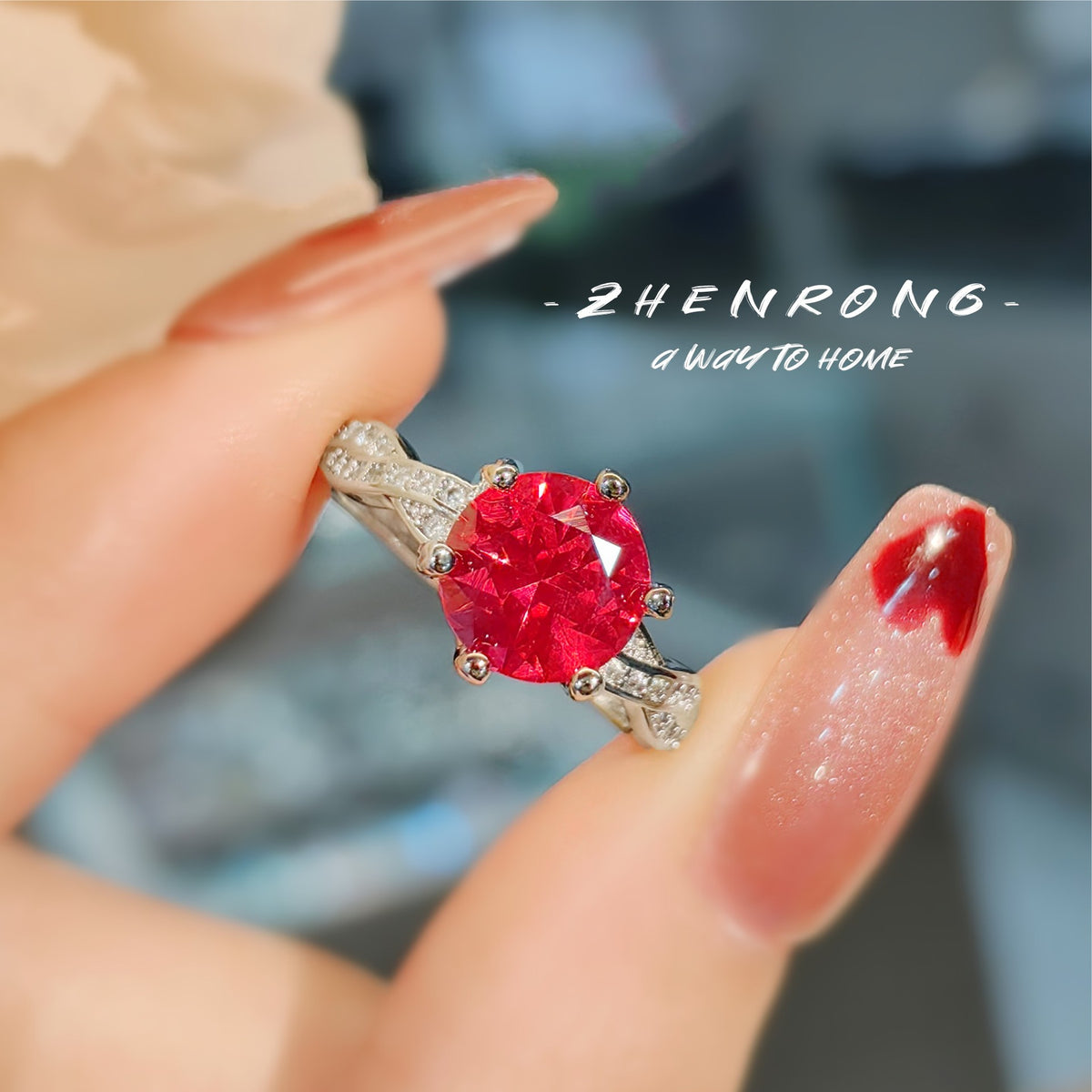 ZRNG 164 - Red sapphire ring [Adjustable opening]