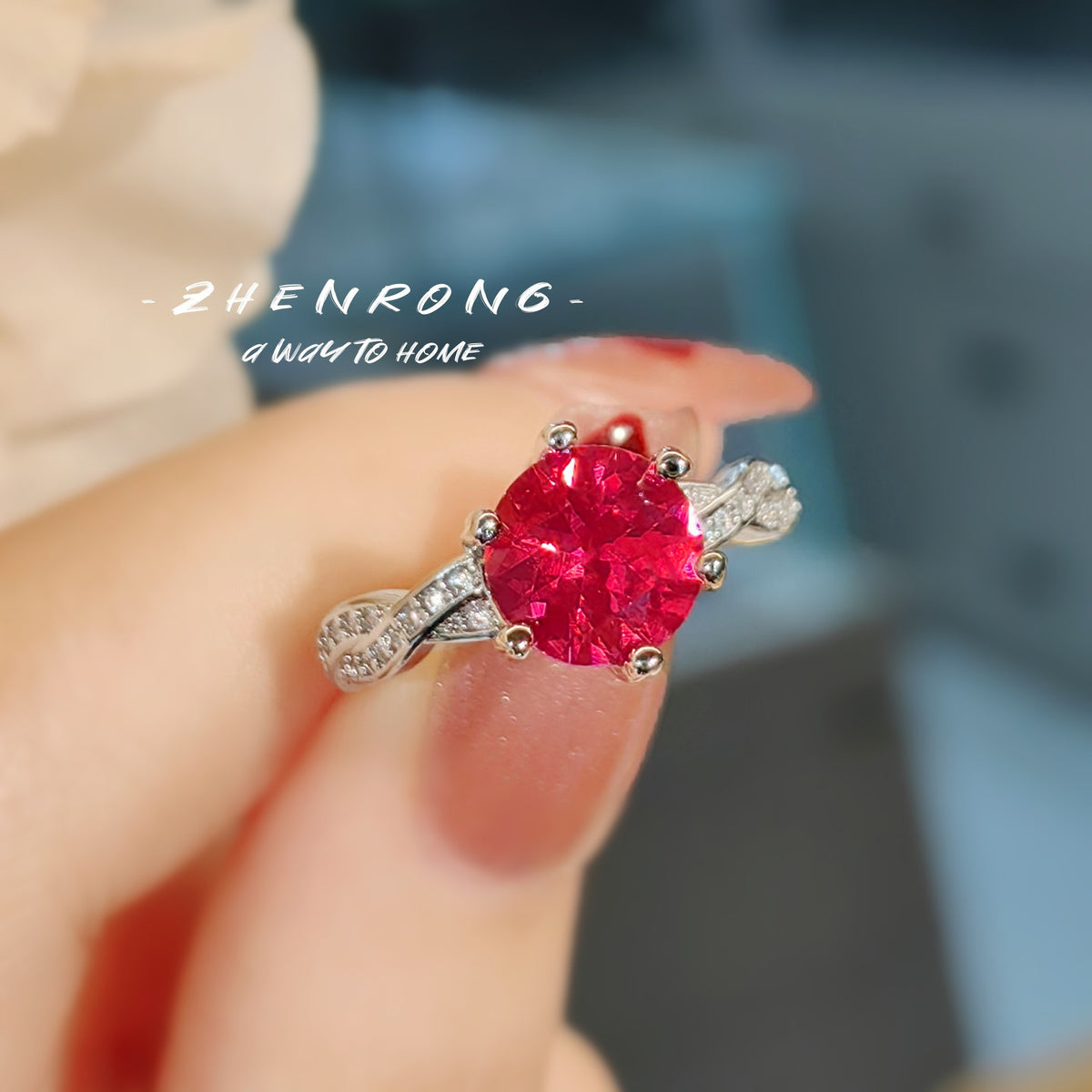 ZRNG 164 - Red sapphire ring [Adjustable opening]