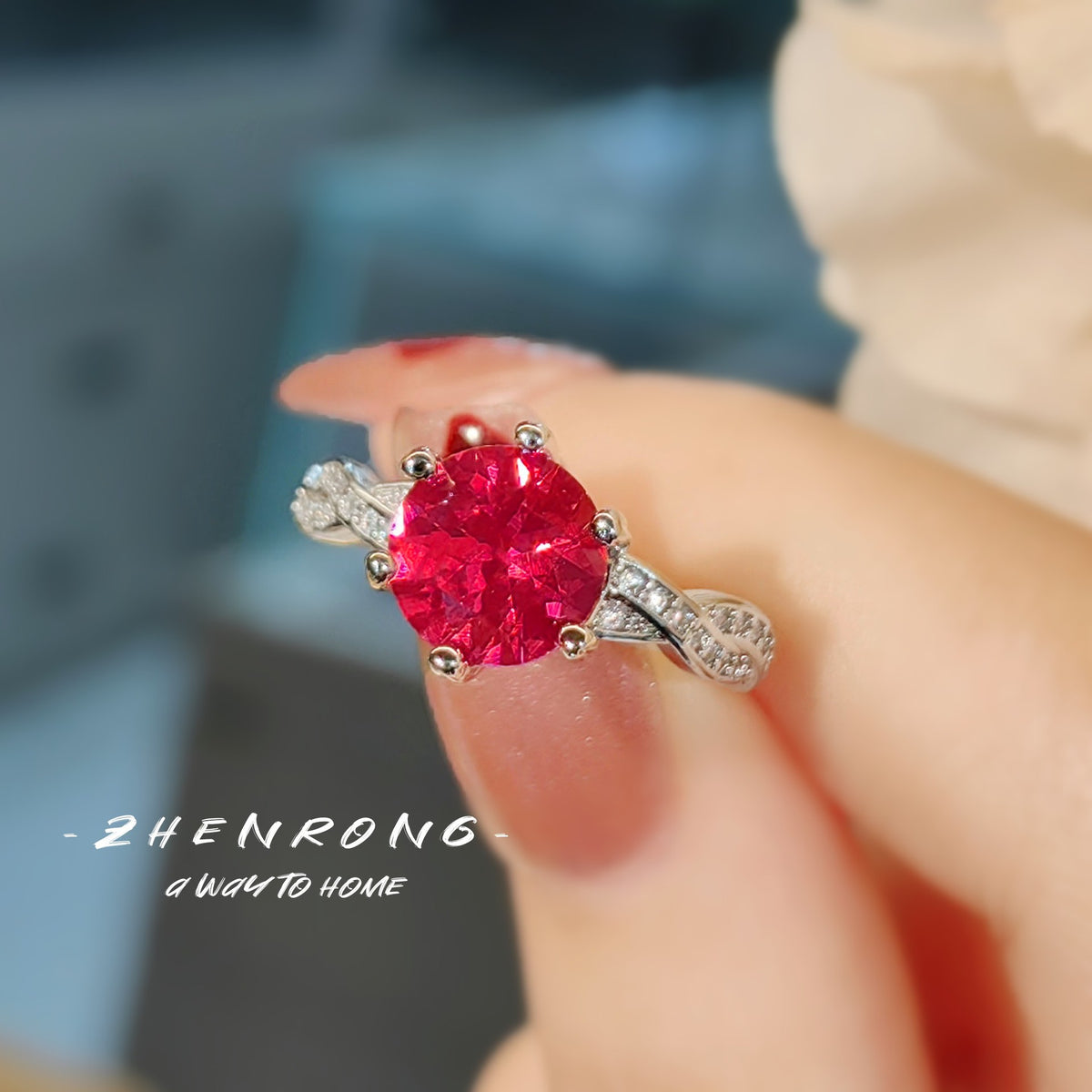 ZRNG 164 - Red sapphire ring [Adjustable opening]