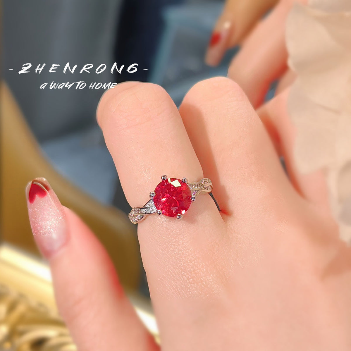 ZRNG 164 - Red sapphire ring [Adjustable opening]