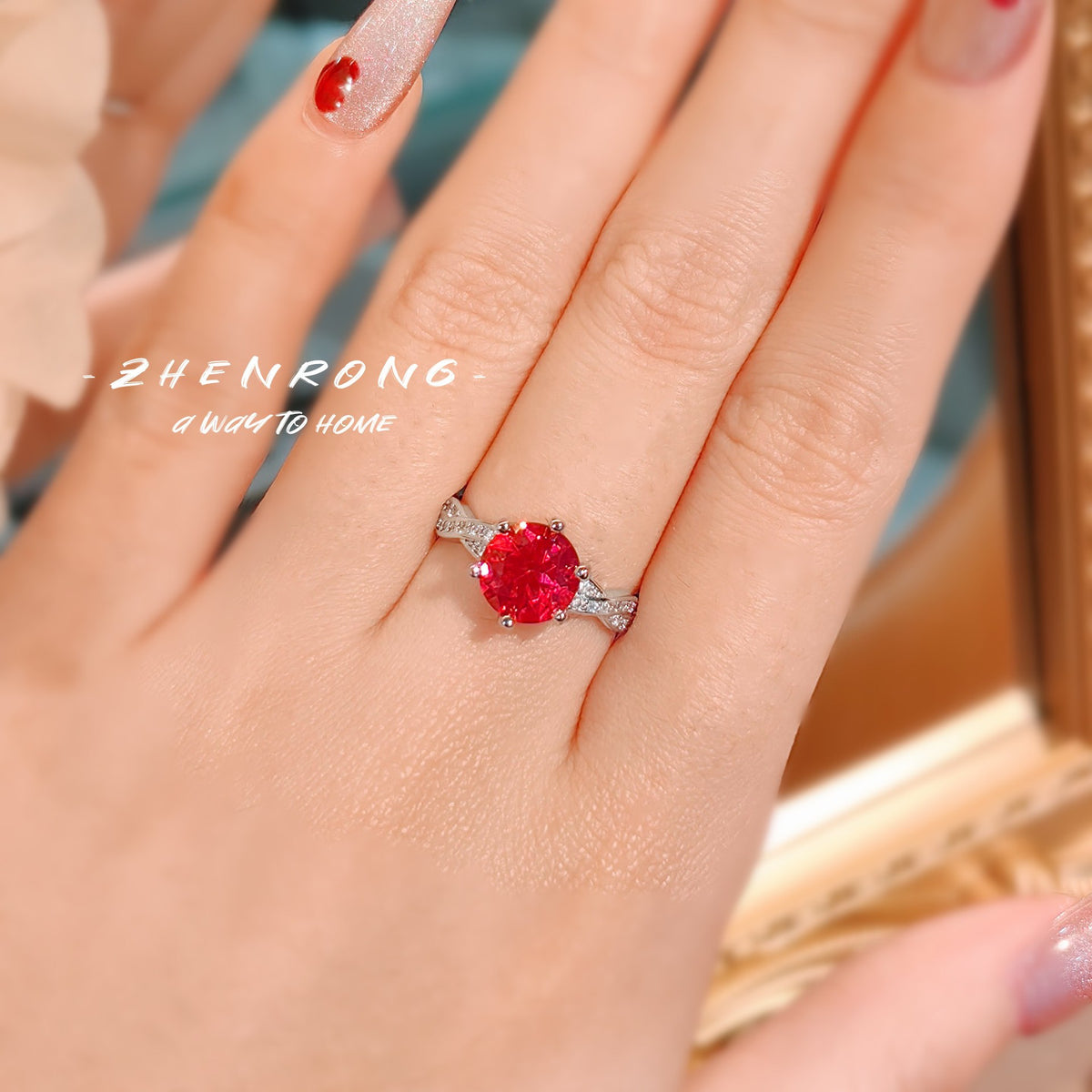ZRNG 164 - Red sapphire ring [Adjustable opening]