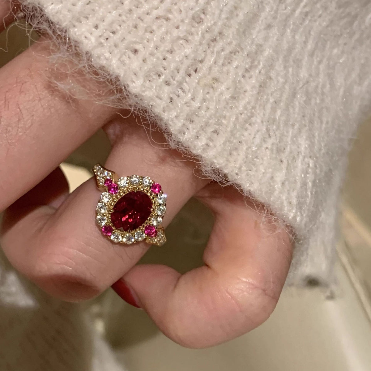 ZRNG 165- Red sapphire ring [Adjustable opening]