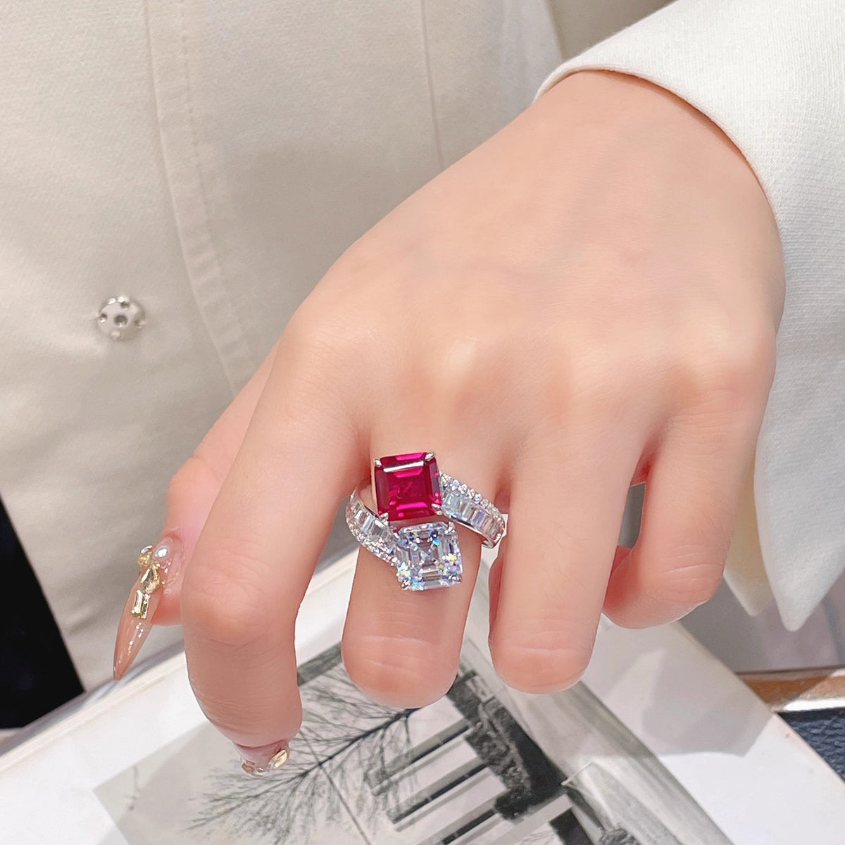 ZRNG 167 - Red Sapphire Ring [Adjustable opening]