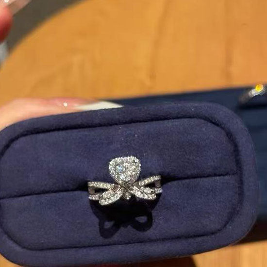 ZRNG 171 - Heart and Bow Motif Ring [Adjustable opening]
