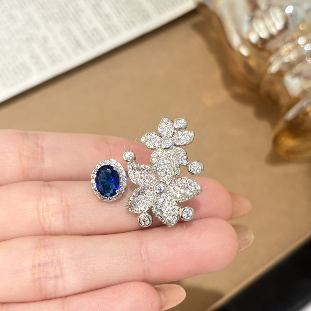 ZRNG 175 - Double Flower Ring [Adjustable opening]
