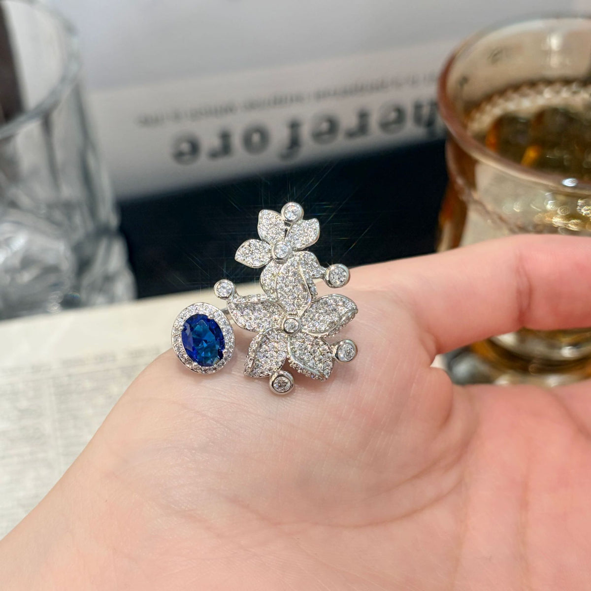 ZRNG 175 - Double Flower Ring [Adjustable opening]