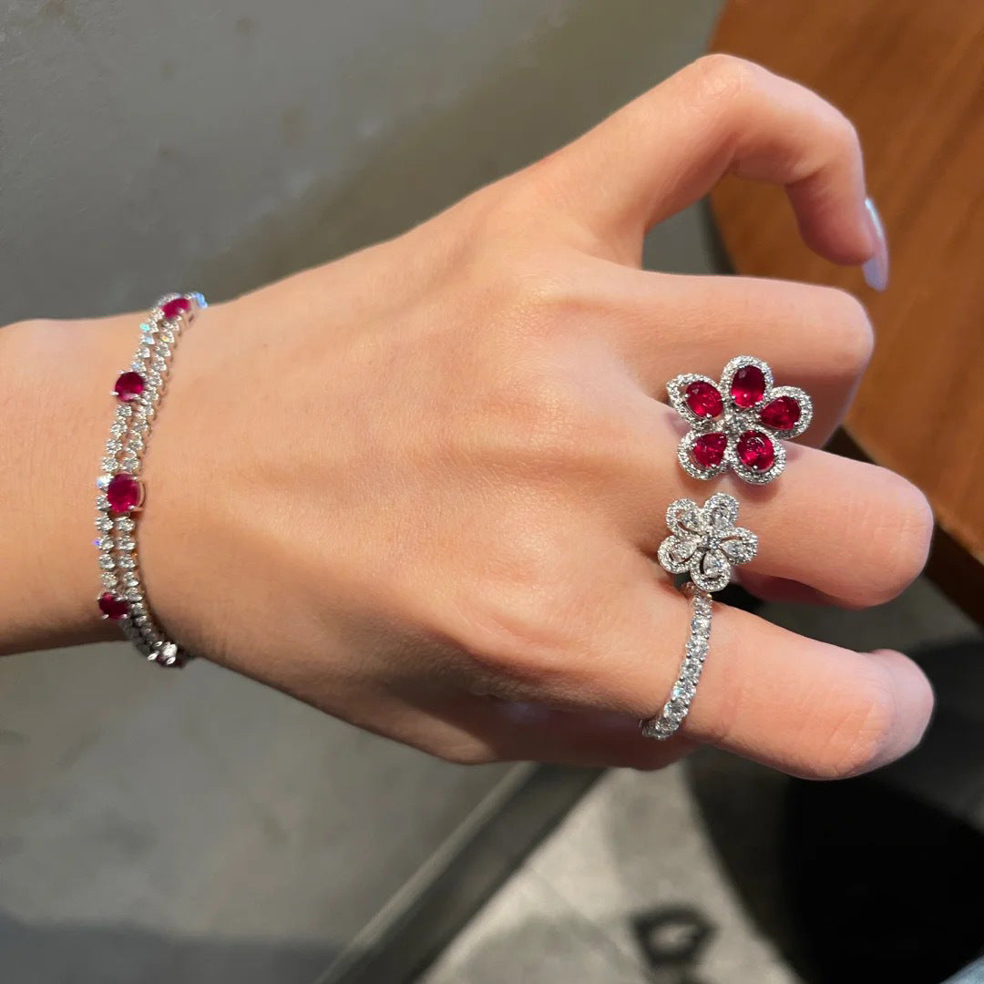 ZRNG 176 - Dazzling Crimson Ruby Ring [Adjustable opening]