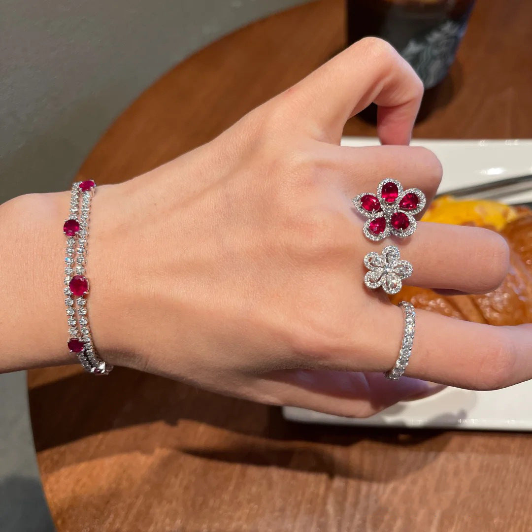 ZRNG 176 - Dazzling Crimson Ruby Ring [Adjustable opening]