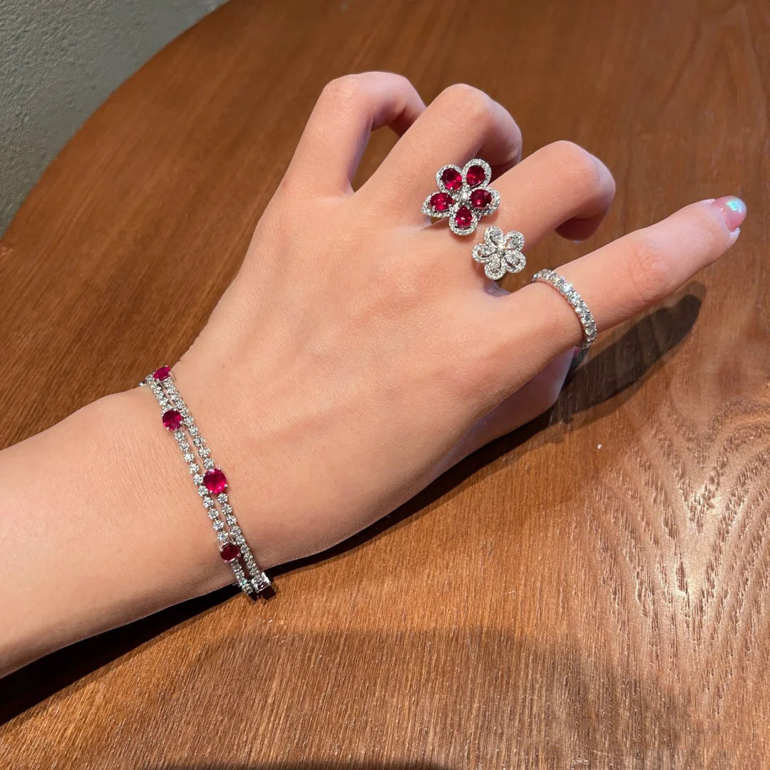 ZRNG 176 - Dazzling Crimson Ruby Ring [Adjustable opening]