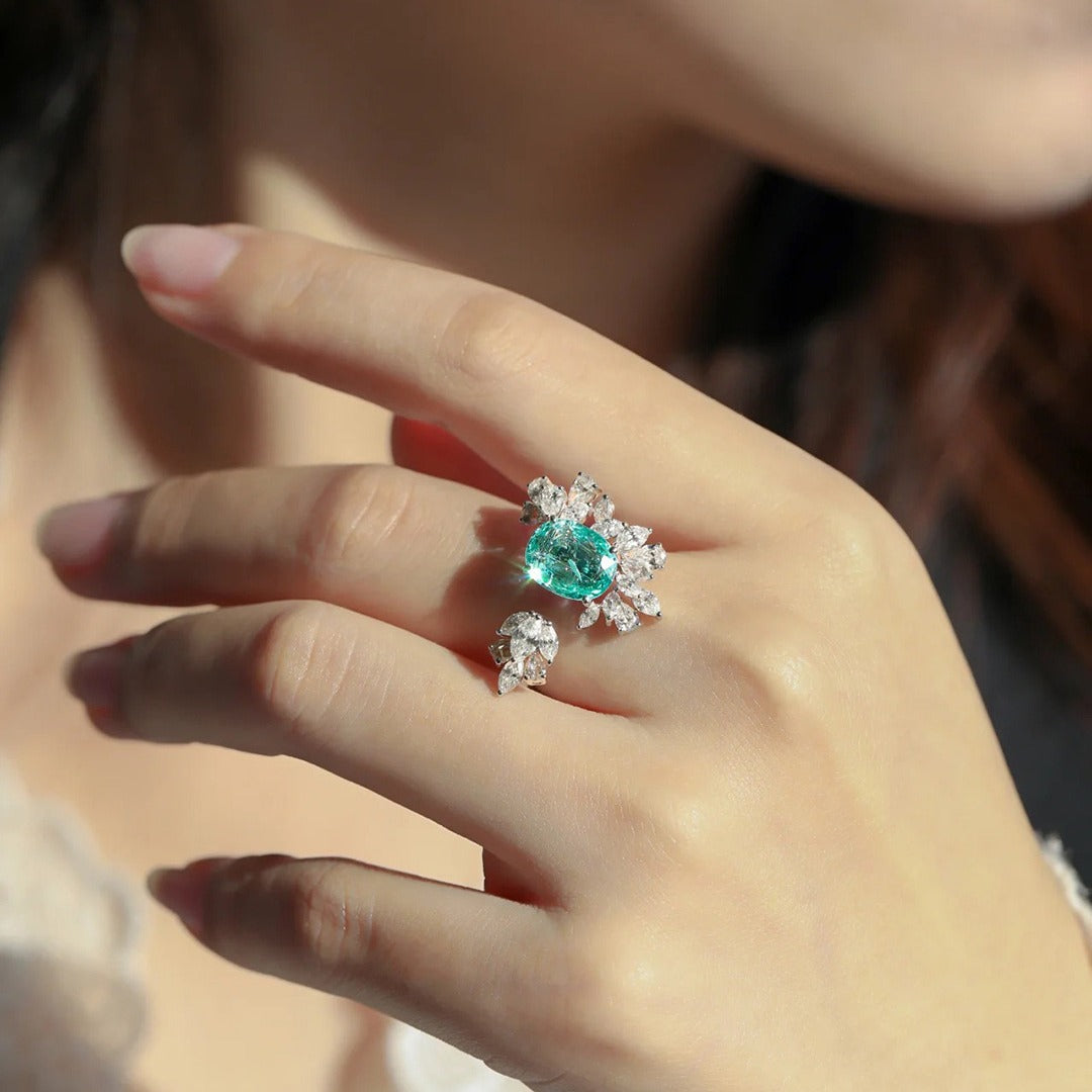 ZRNG 177 - Chic Green Zirconia Ring [Adjustable opening]