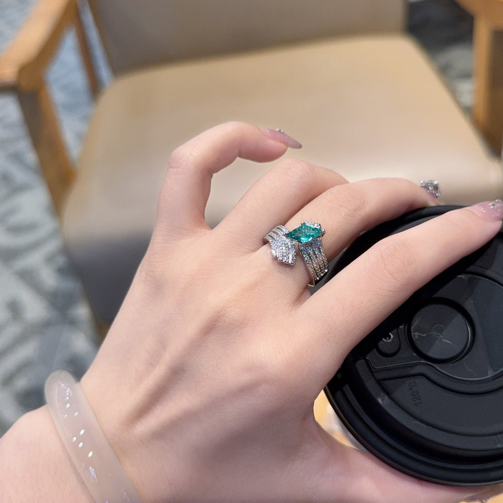 ZRNG 184 - Green Zirconic Ring [Adjustable opening]