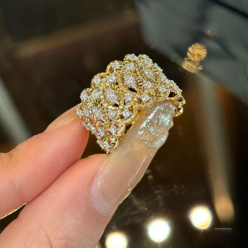 ZRNG 187 - Italian Style Filigree Gold Ring [Adjustable opening]