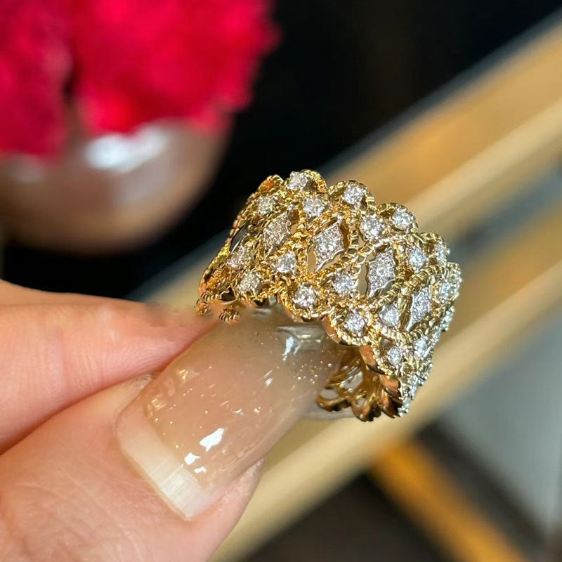 ZRNG 187 - Italian Style Filigree Gold Ring [Adjustable opening]