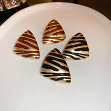 Zebra Print Triangle Stud Earrings