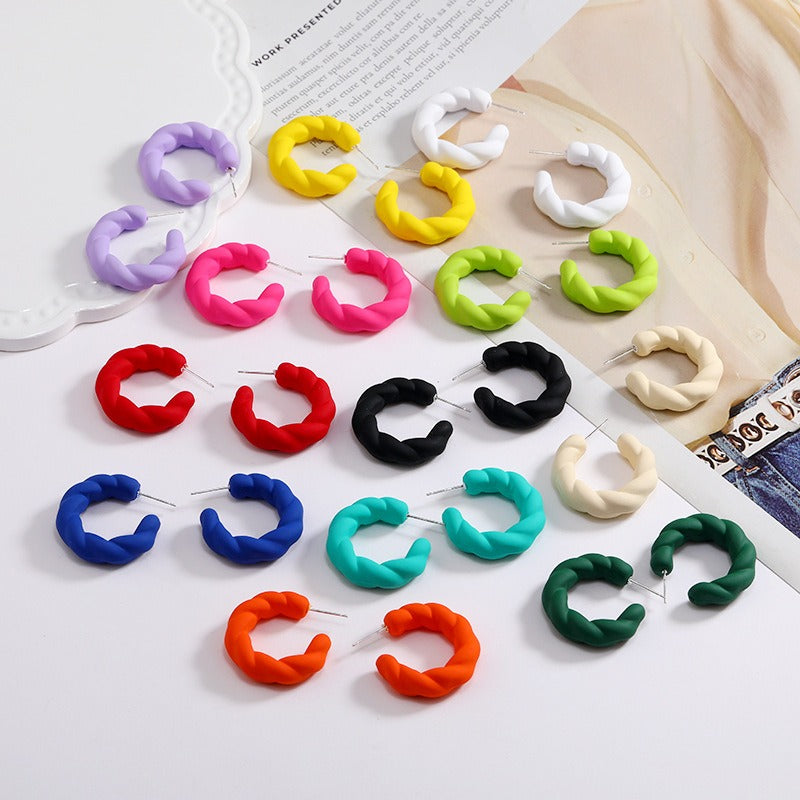 Candy Color C Line Earrings