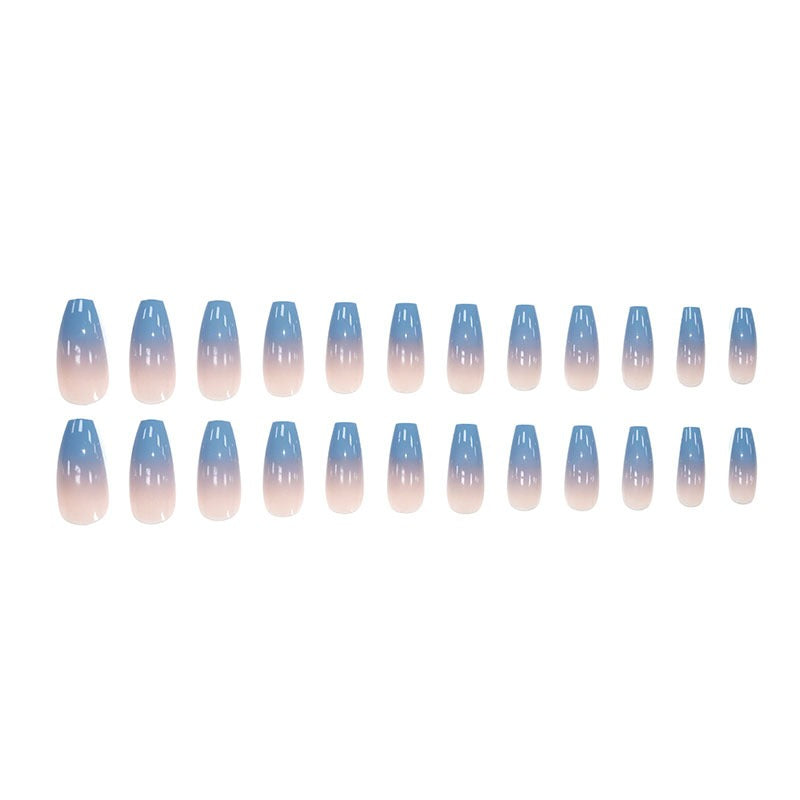 Blue and Pink Gradient Fake Nails  - 24Pcs