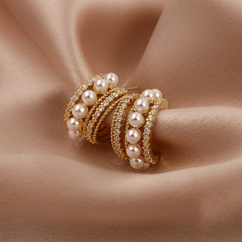 Pearl C-shaped Earrings Korean Fashion Charm Women Earring - Zi Collection Hub