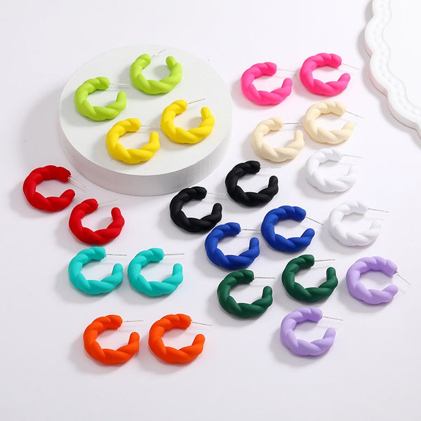 Candy Color C Line Earrings