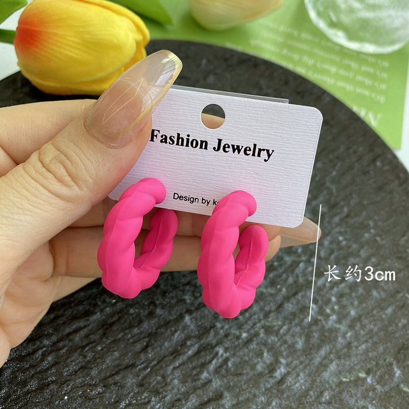Candy Color C Line Earrings
