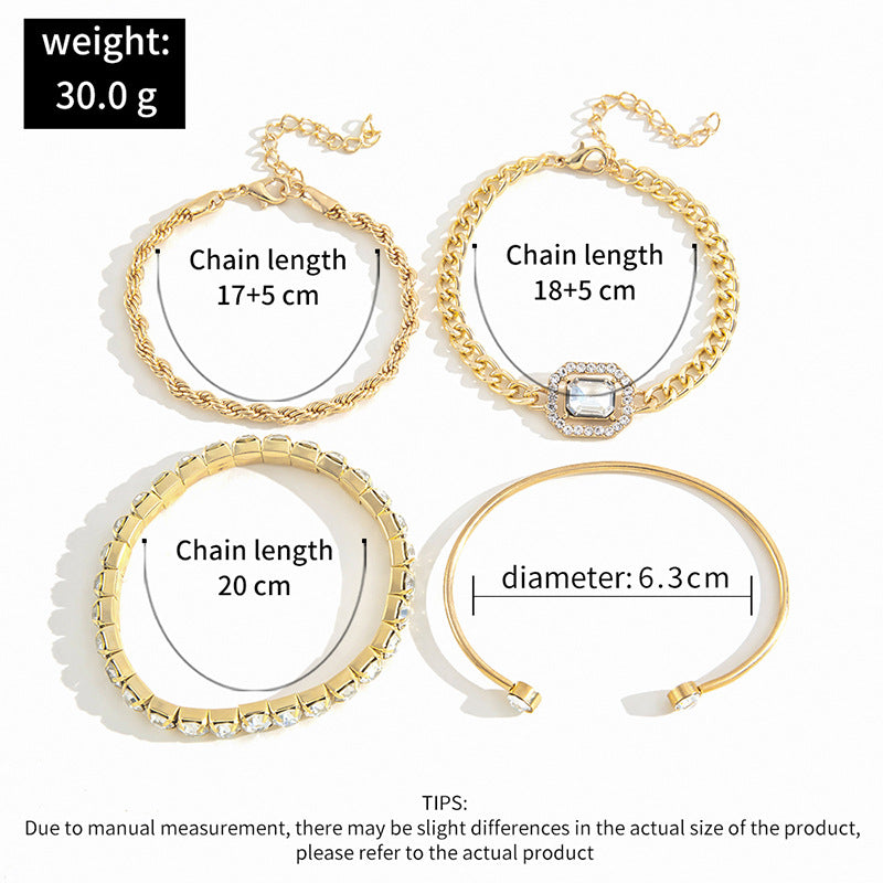 4PCS Exaggerated Punk Shiny Bracelet - Zi Collection Hub