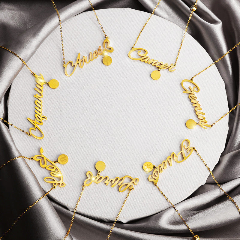 New Stainless Steel Zodiac Zodiac Necklace - Zi Collection Hub