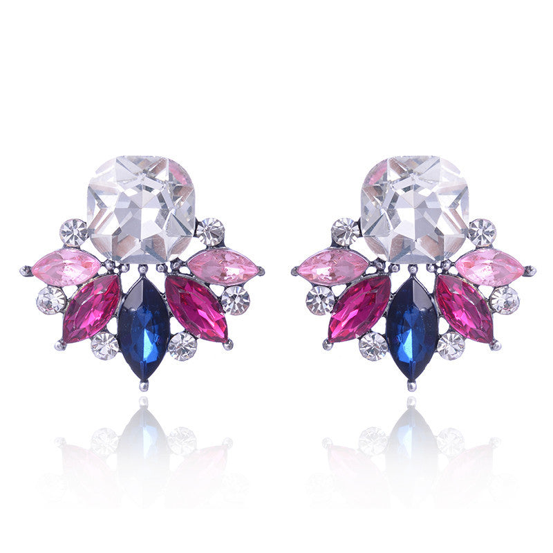 Natural Crystal Stud Earrings