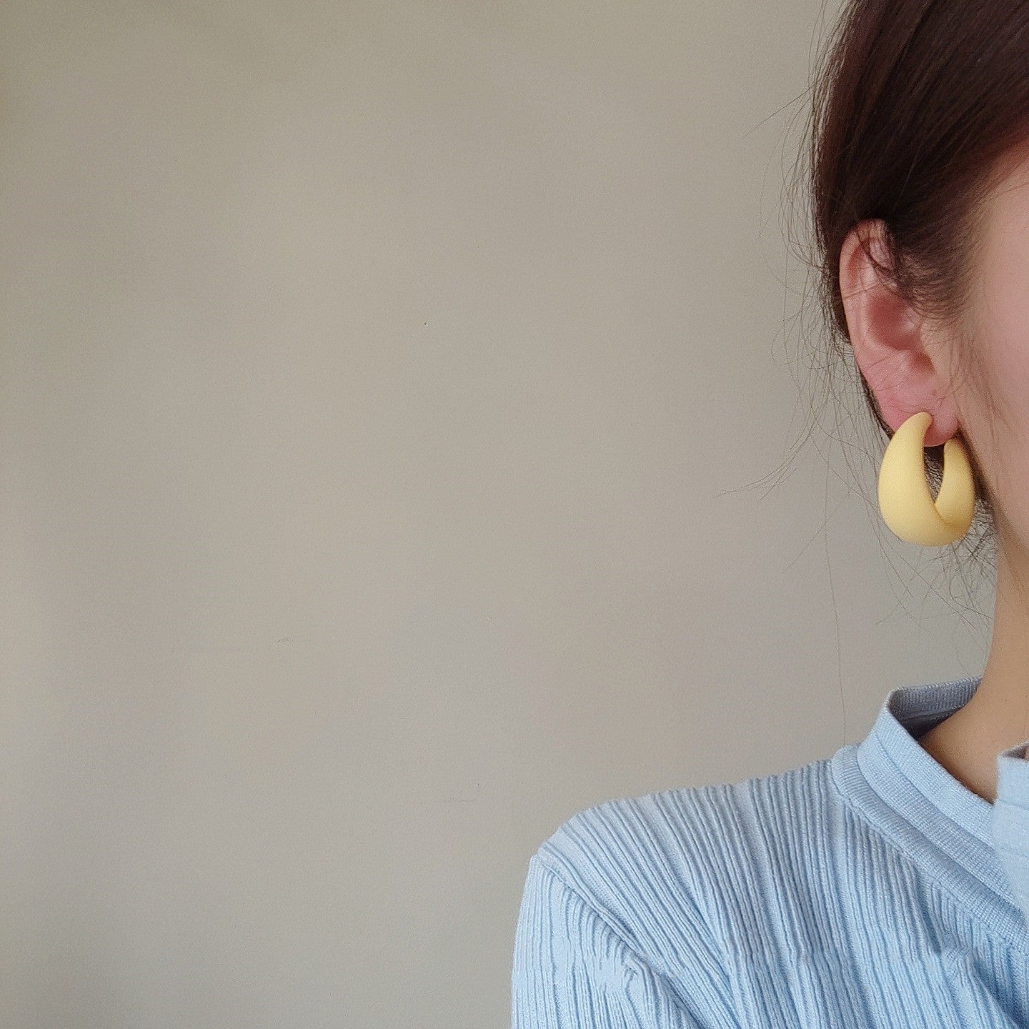 New Korea Colorful Acrylic Geometric C-shaped Hoop Earrings - Zi Collection Hub