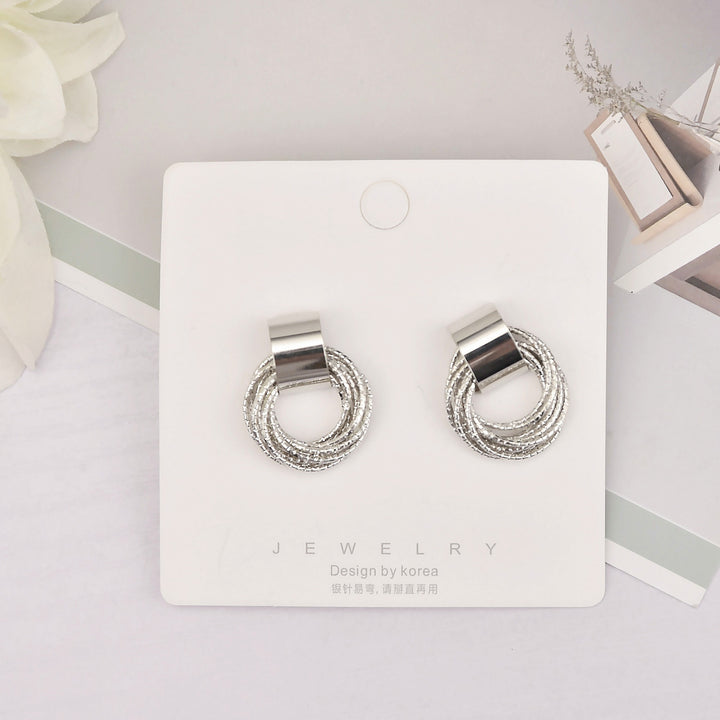 Retro Metallic Gold Color Circle Earrings - Zi Collection Hub