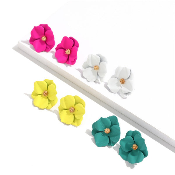 Petal-Shaped Acrylic Resin Earrings