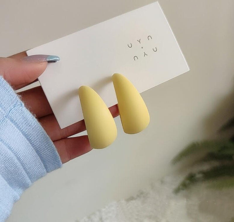 New Korea Colorful Acrylic Geometric C-shaped Hoop Earrings - Zi Collection Hub