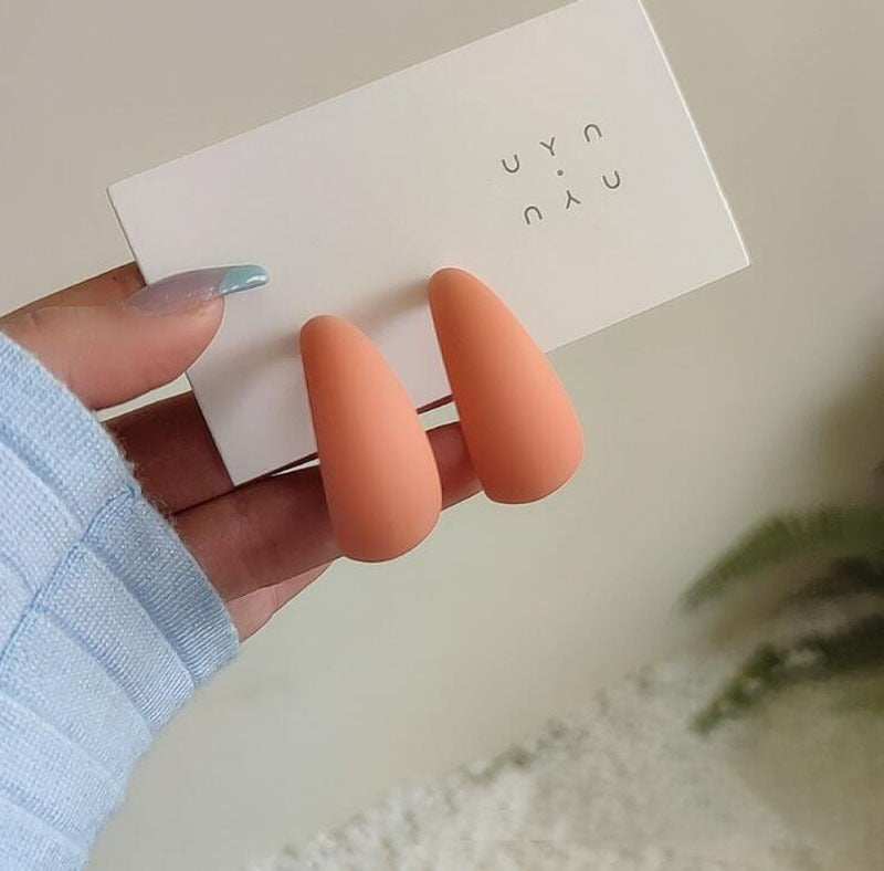 New Korea Colorful Acrylic Geometric C-shaped Hoop Earrings - Zi Collection Hub