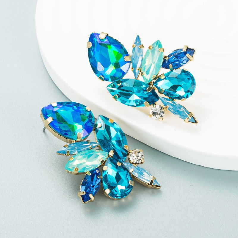 Blue Color Crystal Stud Earrings - Zi Collection Hub