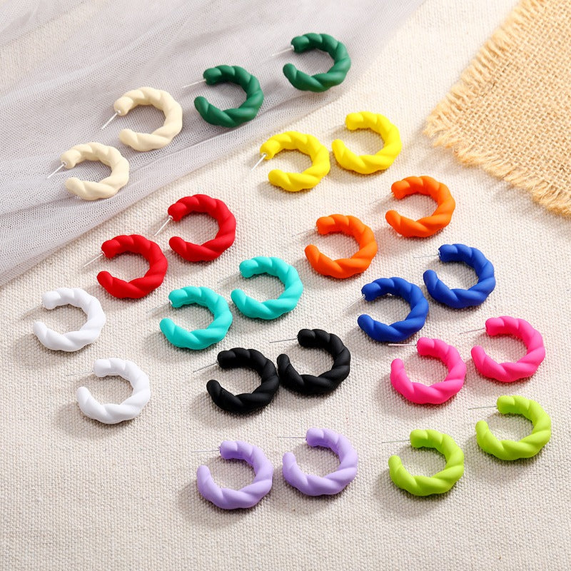 Candy Color C Line Earrings
