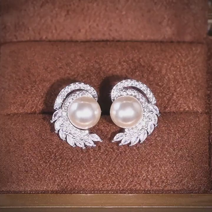 ZER17 - Faux Pearl Stud Earrings