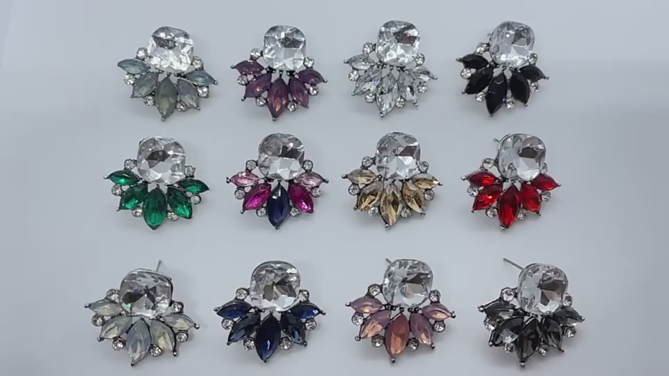 Natural Crystal Stud Earrings