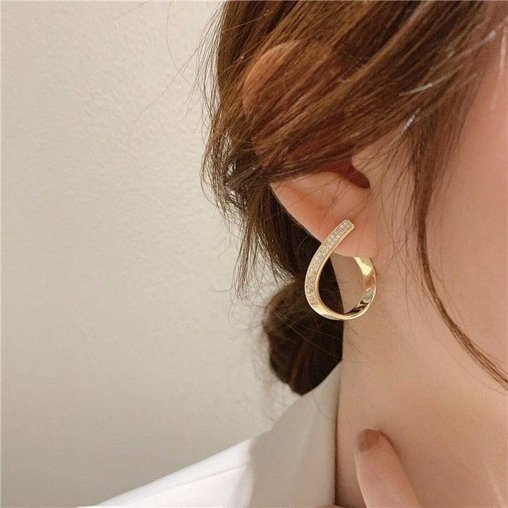 S925 Silver Needle Diamond Hollow Water Drop Earrings - Zi Collection Hub