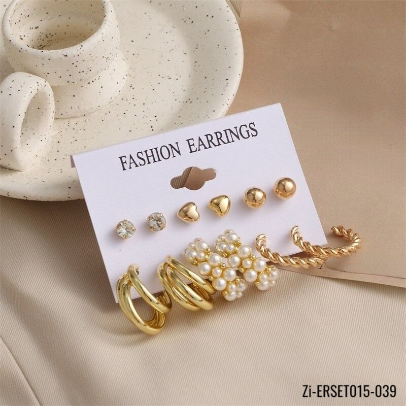 Pearls Versatile Six Piece Set Combination Earrings - Zi Collection Hub