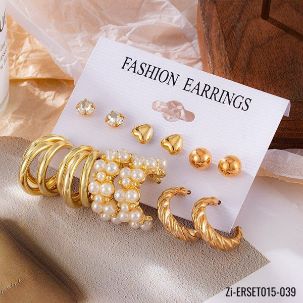 Pearls Versatile Six Piece Set Combination Earrings - Zi Collection Hub