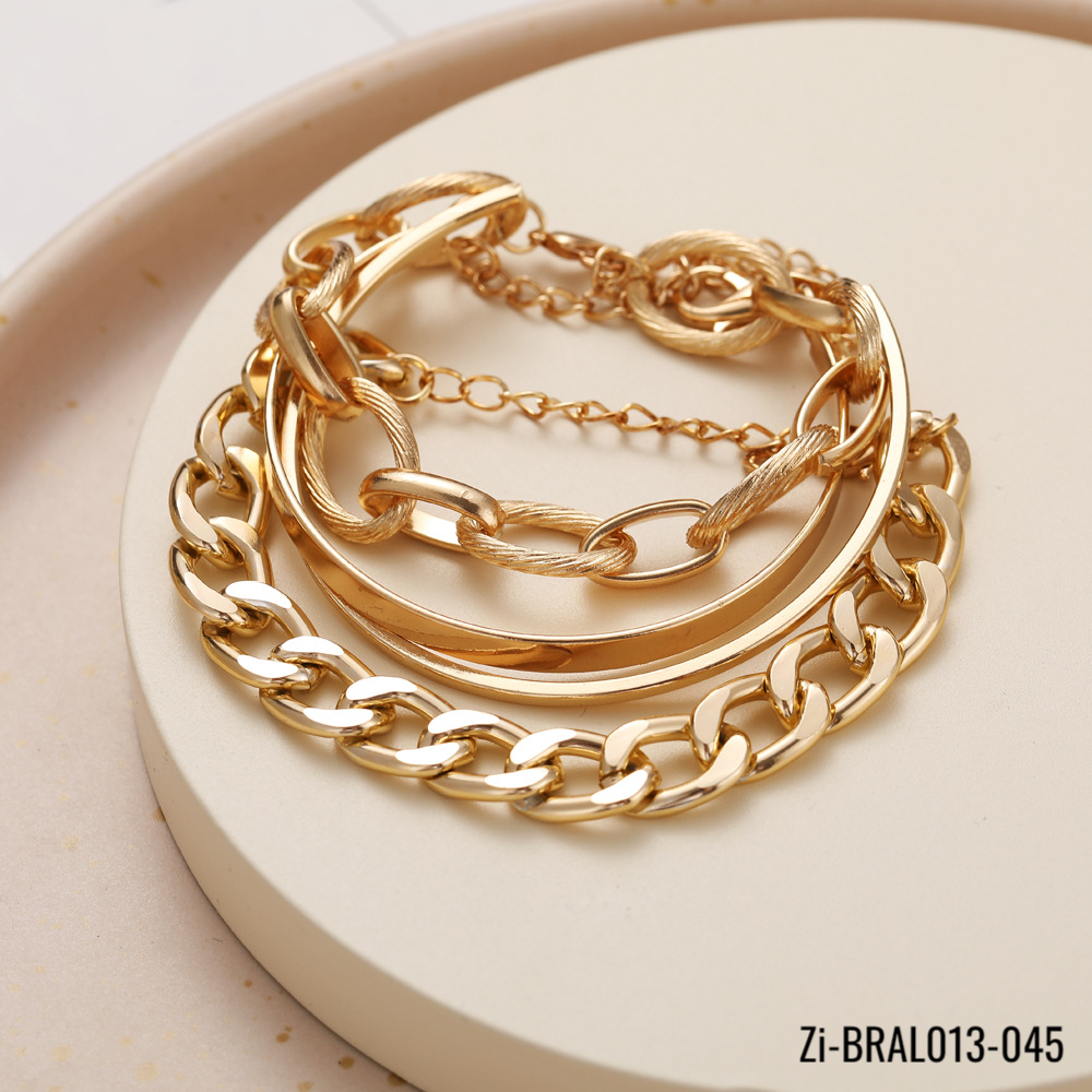 4Pcs Punk Heavy Metal Big Thick Chain Bracelet Set - Zi Collection Hub