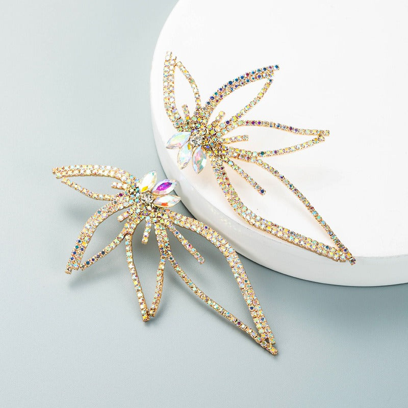 Rhinestone Hollow Butterfly Earrings - Zi Collection Hub