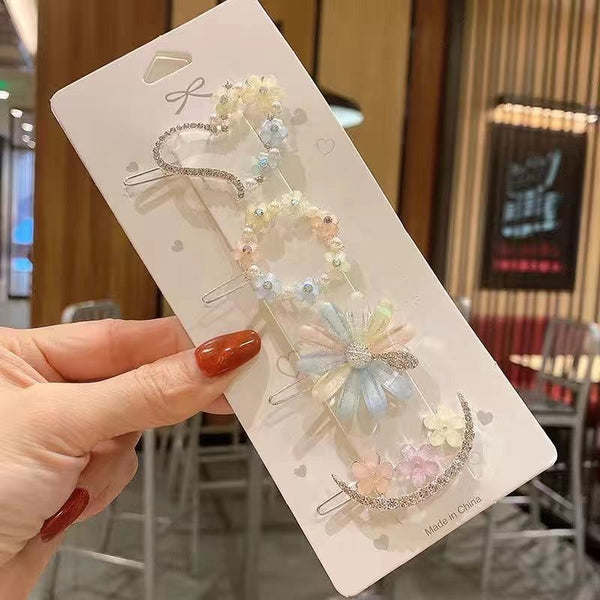 Fairy Flower Simple Moon Hairpins 4Pcs/Set - Zi Collection Hub