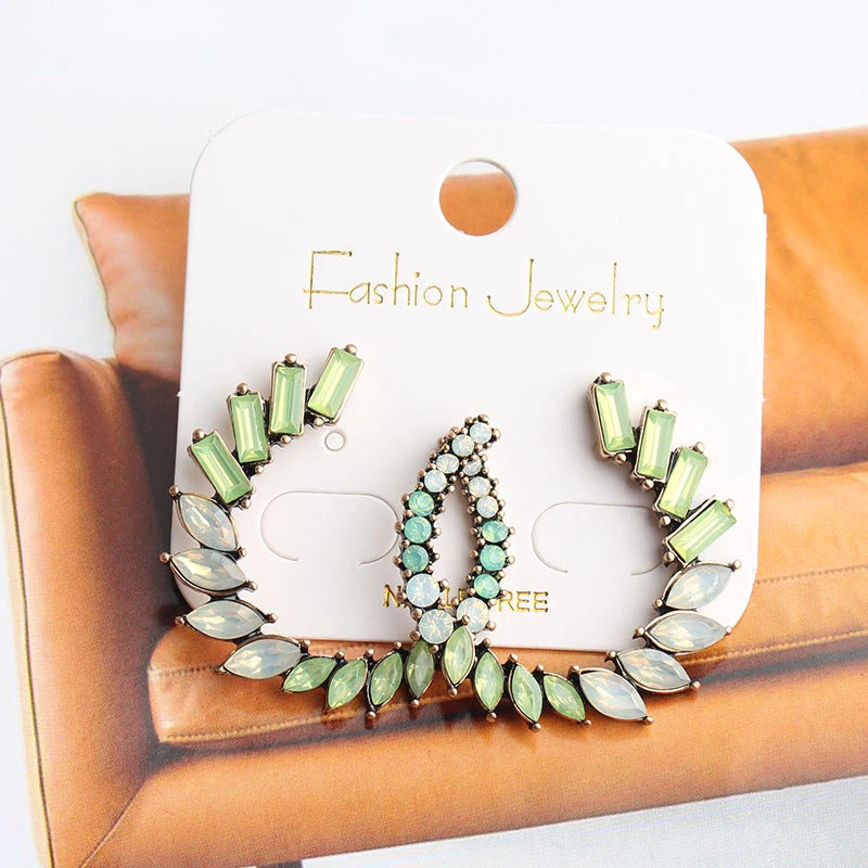 Round Circle Dangle Earrings Rhinestone - Zi Collection Hub