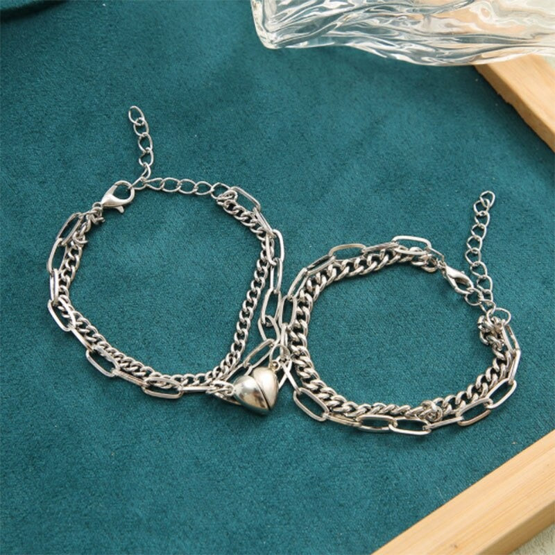 2Pcs/Set Heart Magnetic Bracelet Couple Bracelets - Zi Collection Hub