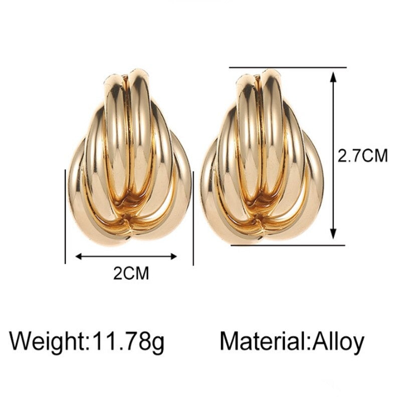 ZA Exaggerated Metal Winding Earrings - Zi Collection Hub