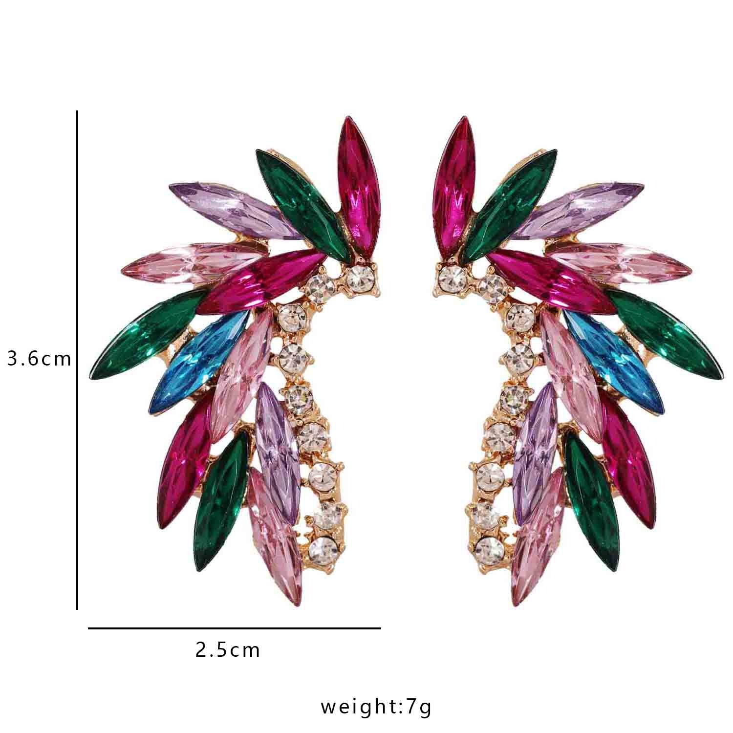 Shining Rhinestone Wings Stud Earrings - Zi Collection Hub