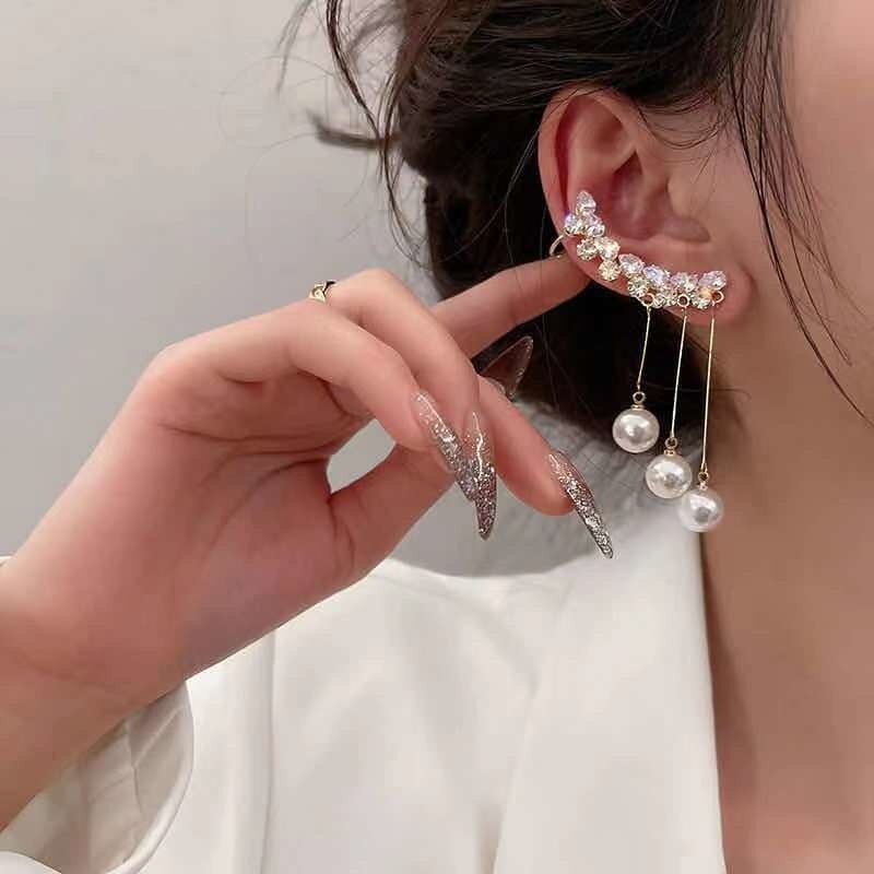 New Fashion Luxury Crystal Pearl Wing Earrings - Zi Collection Hub