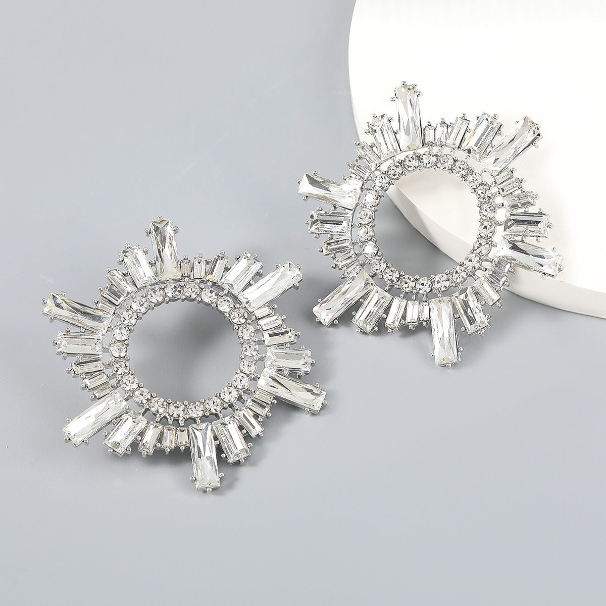 New Trend Rhinestone Flower Dangling Earrings - Zi Collection Hub
