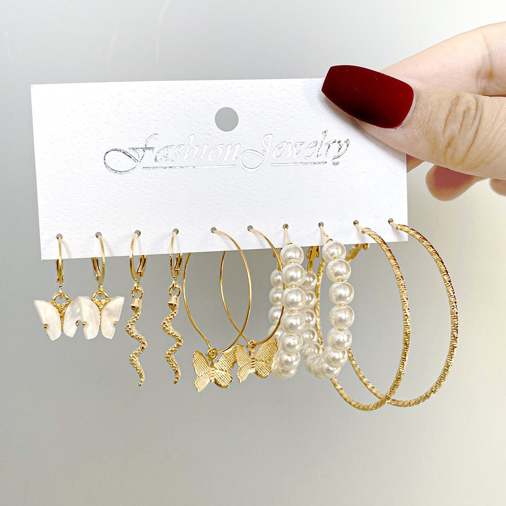 Creative Simple Acrylic Butterfly Snake Pendant Earrings Set - Zi Collection Hub