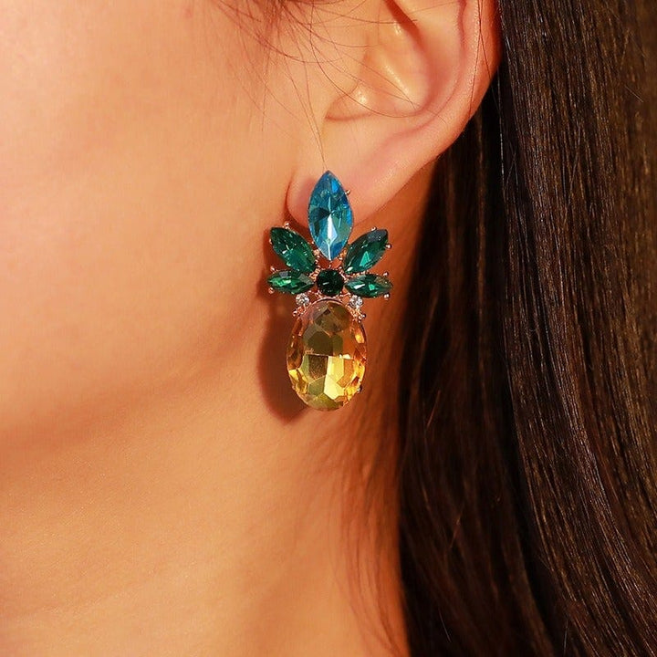 Rhinestone Crystal Pineapple Earrings - Zi Collection Hub