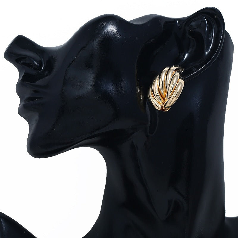 ZA Exaggerated Metal Winding Earrings - Zi Collection Hub
